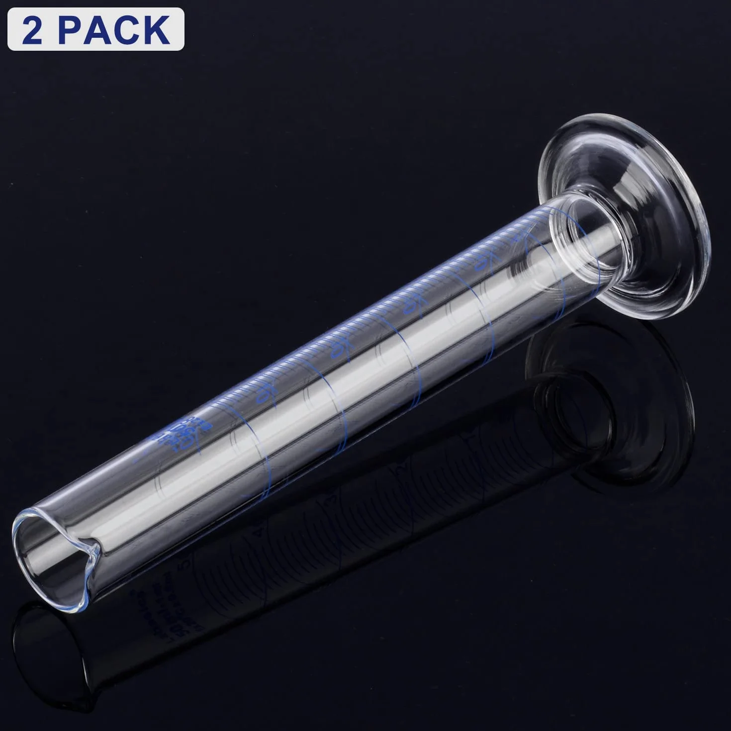 Labasics 2-Pack 50 ml Szkła Borozylikatowego Absolwent Cylinder Cylinder Pomiarowy
