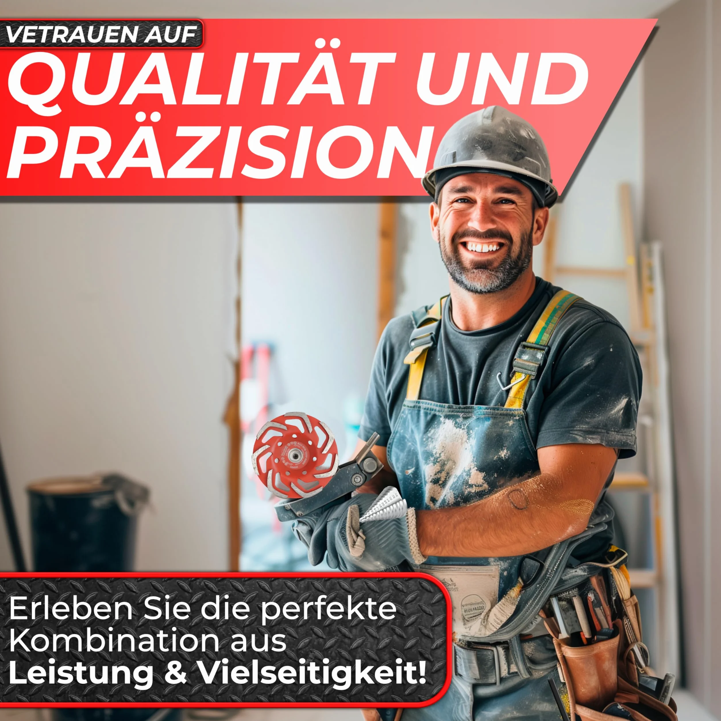 Woltersberger® Diamentowa tarcza szlifierska 125 mm x 22,23 mm, diamentowa szlifierka do szlifowania betonu i twardych materiałów budowlanych, granit, kamień naturalny, jastrych, tynk, marmur