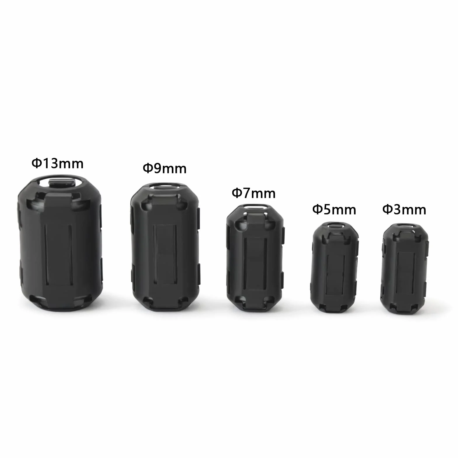 TOJOIN 10SZT Ferrite Bead Clip na Rdzeniu Ferrytowym Tłumik zakłóceń RFI EMI Pierścienie Ferrytowe Klips Kablowy do Telefonu, Telewizora, Głośnika, Radia USB, Sprzętu Audio Średnica Wewnętrzna 7 mm Czarny