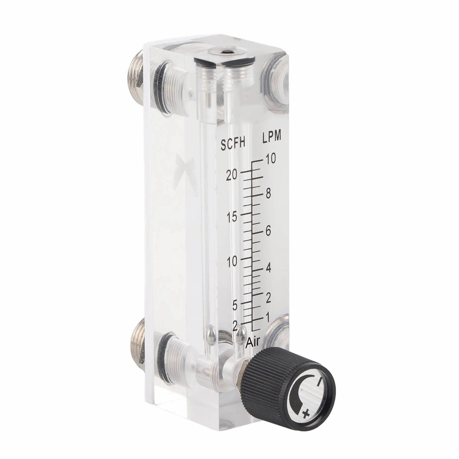 Lzm6T Acrylic Pmma Adjustable, Flow Meter Air Lzm 6T Panel Type Gas Flowmeter 1~10Lpm 1/4 Bsp M18*1.5