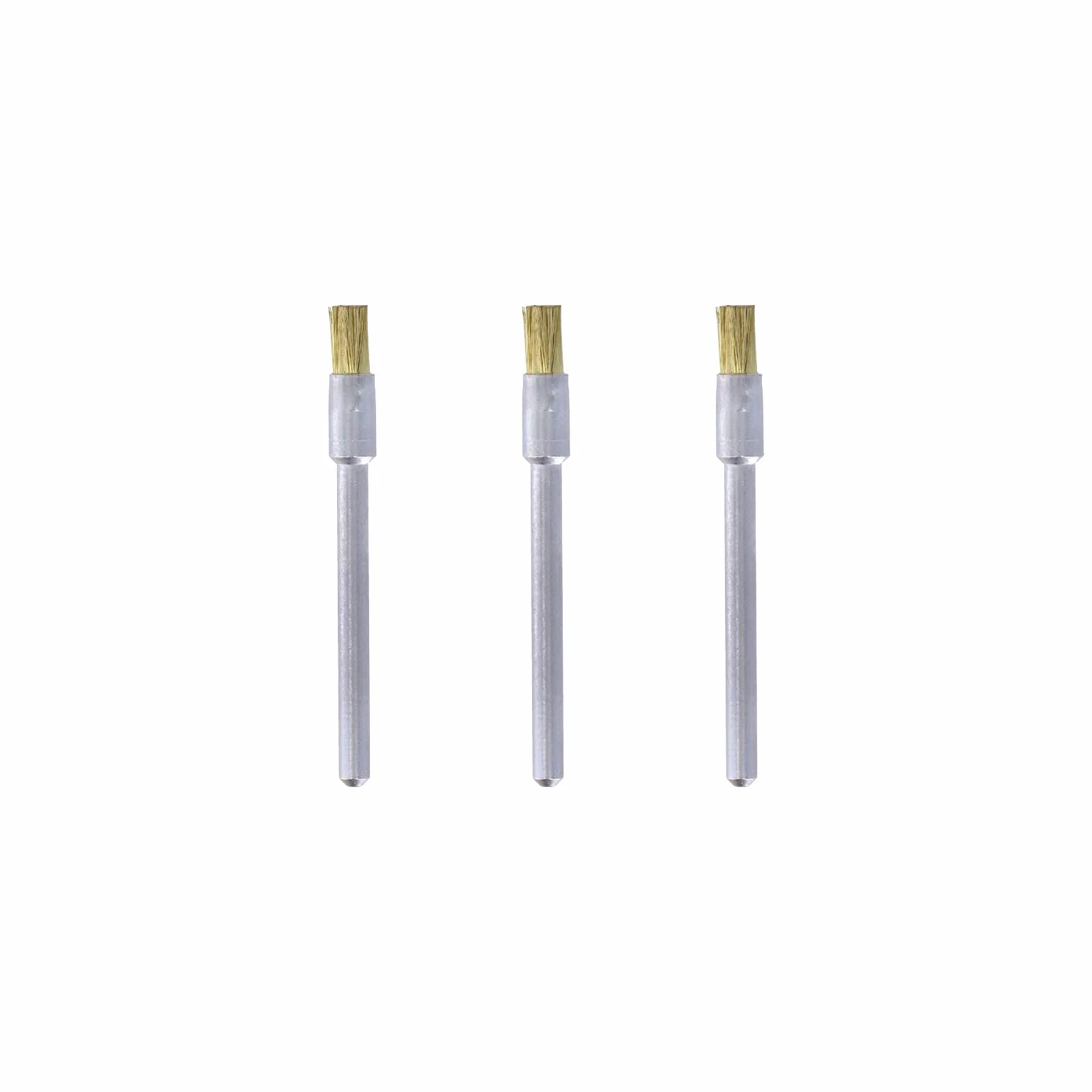 Dremel 537 szczotka mosiężna, zestaw akcesoriów: 2 szczotki (3,2 mm) do czyszczenia miękkich metali, takich jak złoto, brąz lub miedź