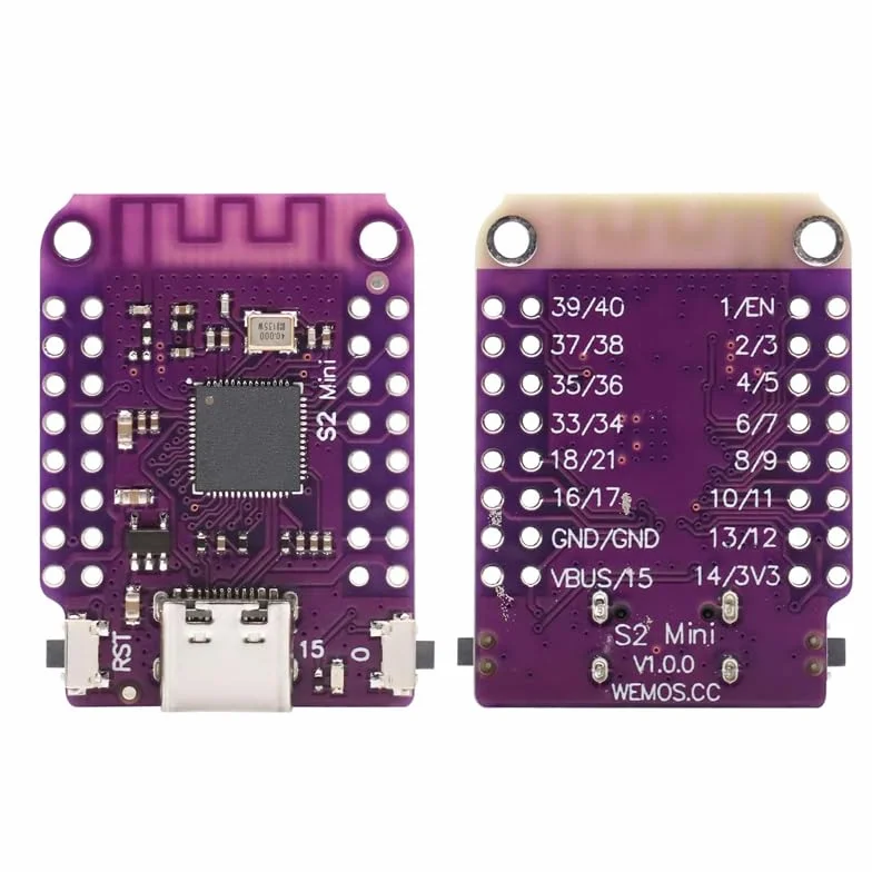 Moduł S2 Mini V1.0.0 ESP32-S2 oparty na płycie rozwojowej ESP32-S2 4 MB Flash 2 MB PSRAM WiFi kompatybilny z MicroPython, 3 sztuki