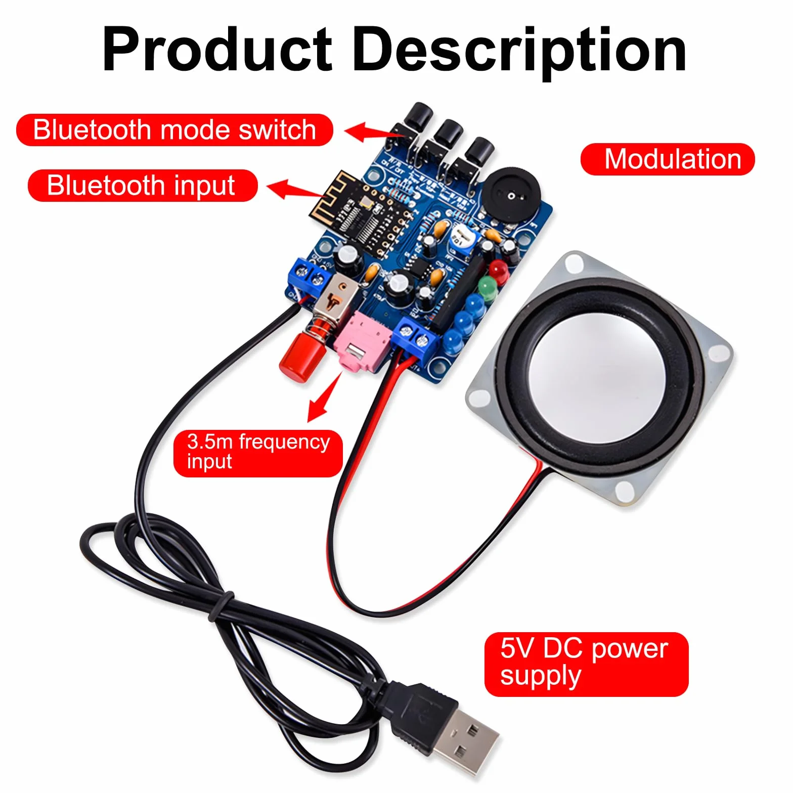 Heemol Mini wzmacniacz audio Production Kit DIY Small Speaker Parts Small Power Amplifier z obudową akrylową