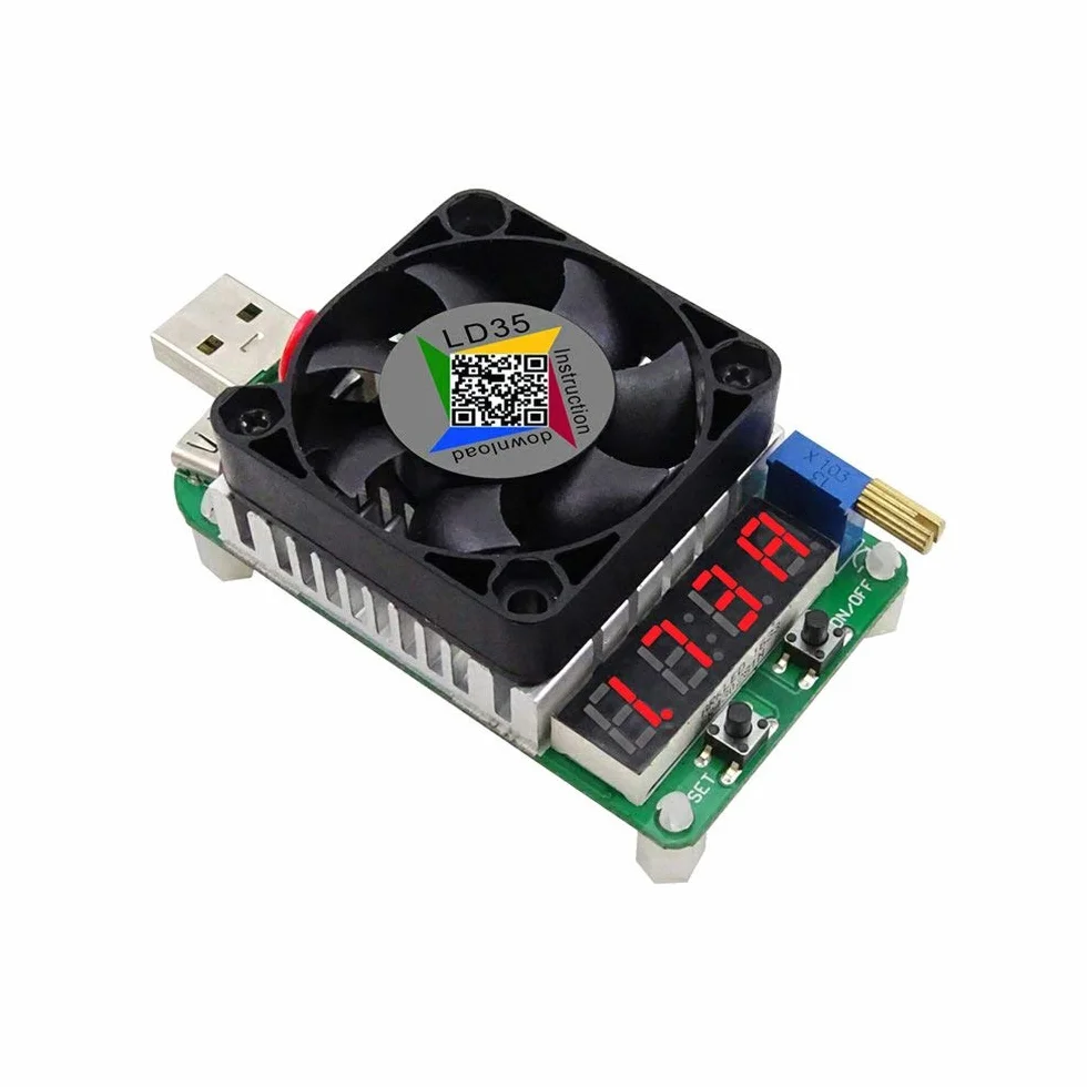 DollaTek Tester ładowania USB Elektroniczny 35 W LD35 z regulowaną temperaturą