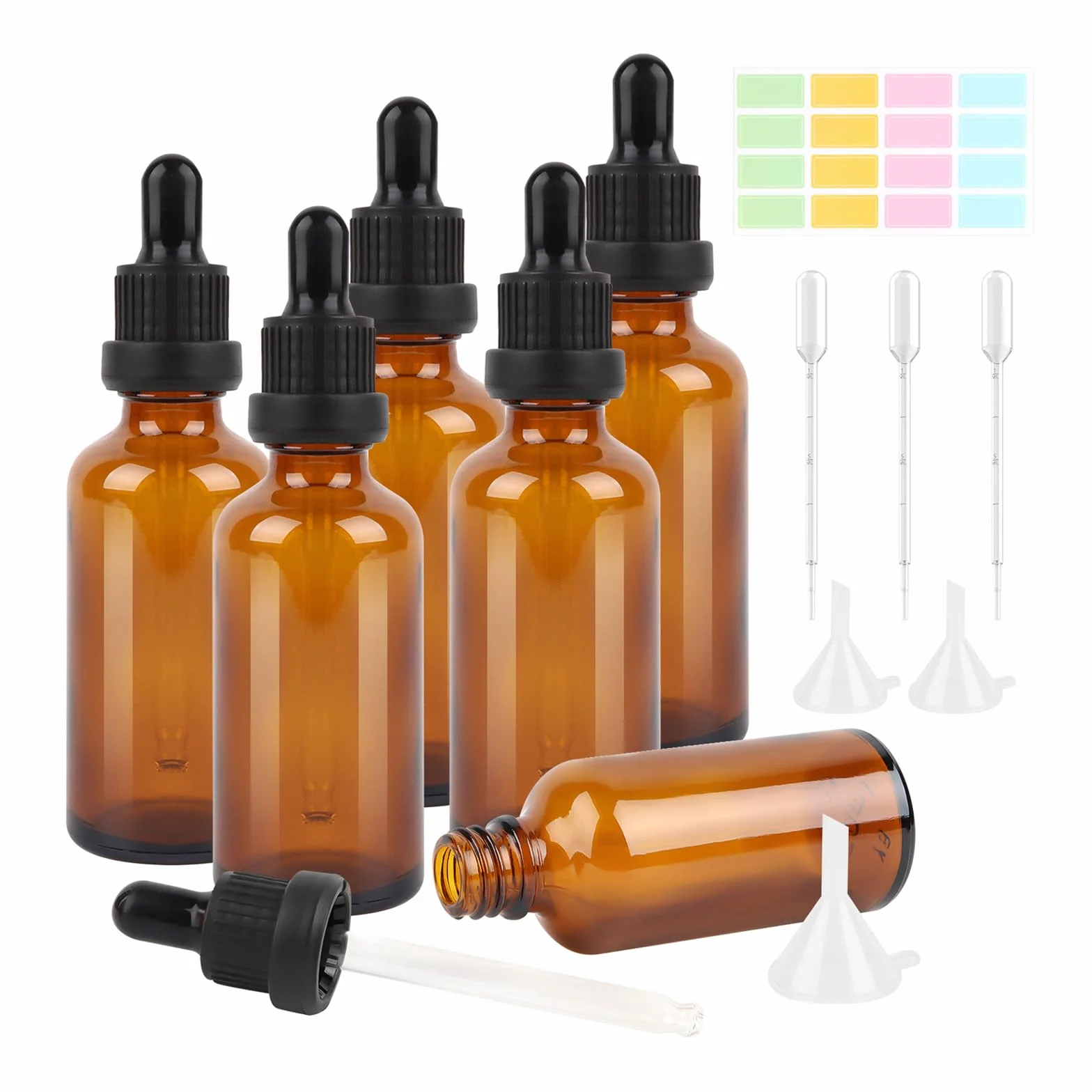 Szklane butelki z pipetą 50 ml brązowe do olejków eterycznych VMUTGA
