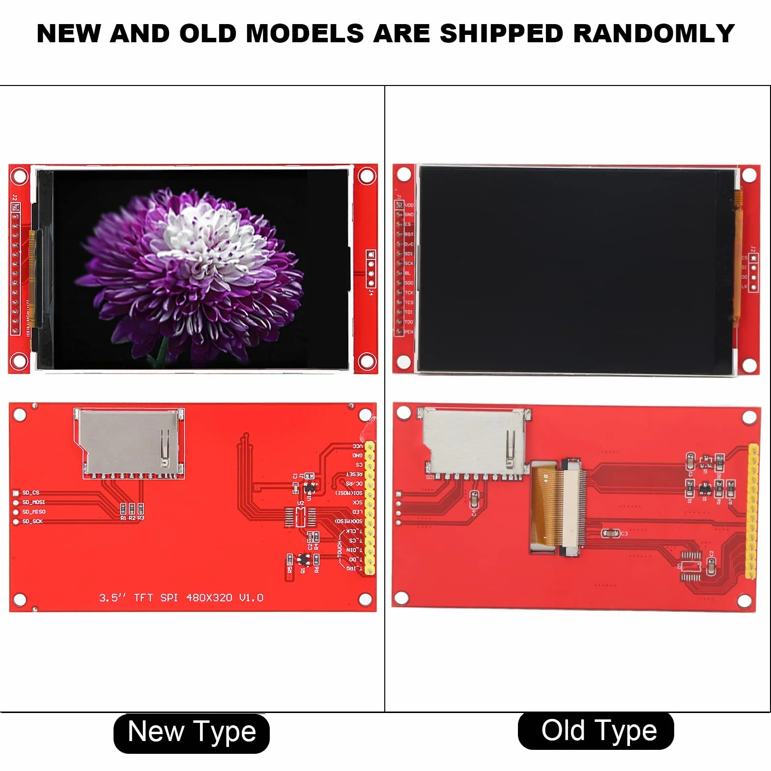Moduł Ekranu LCD, moduł Ekranu LCD, Obszar AA 1,9 X 2,9 Cala TFT 3,5 Cala SPI Serial 480 X 320 Pikseli ILI9488 Układ Sterownika 4-przewodowy SPI, Wyświetlacze LCD