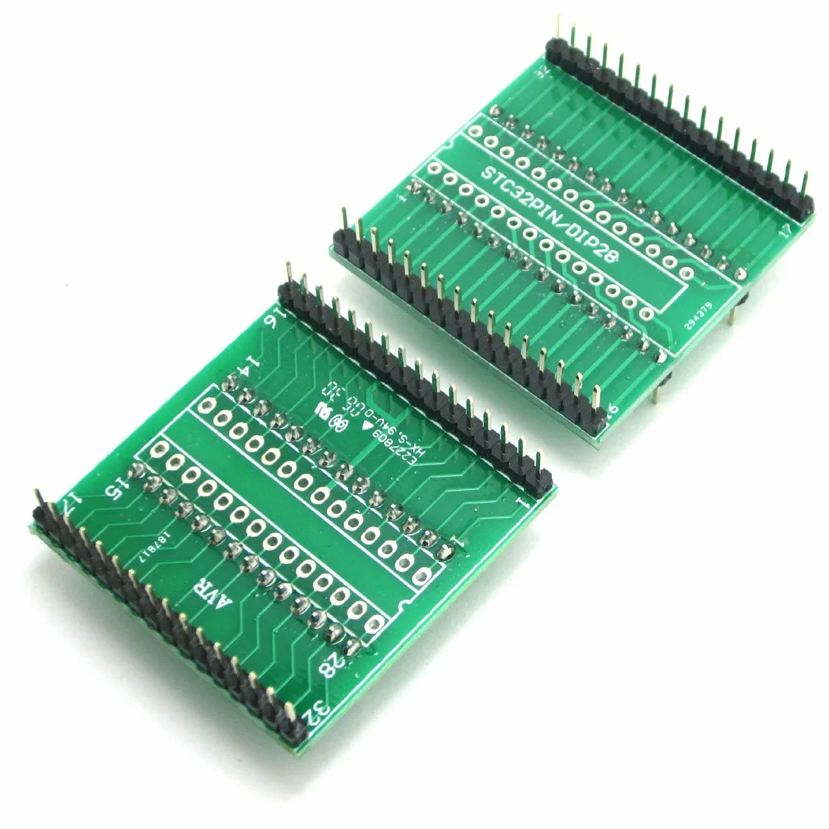 DollaTek Uniwersalne adaptery IC QFP32 do DIP28 i DIP32 do chipów ATMEL AVR, 3 płytki