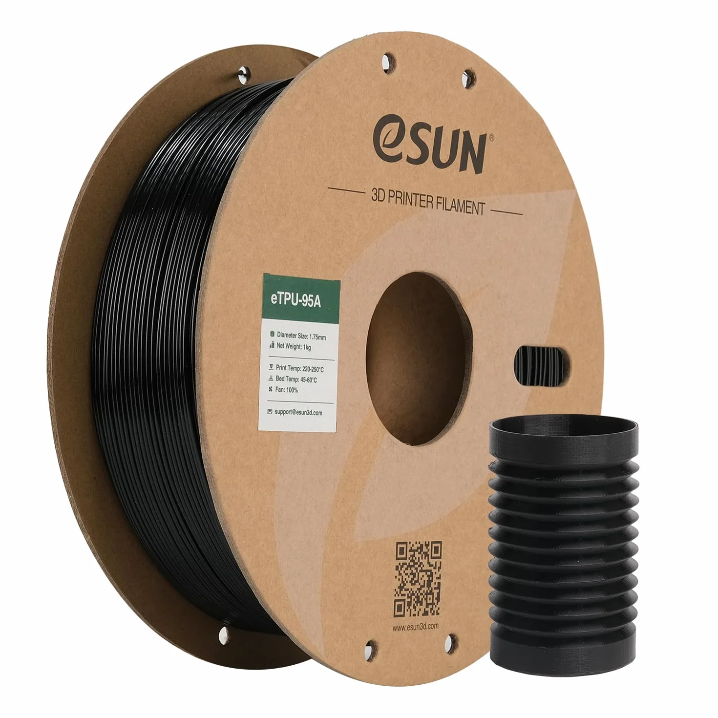 eSUN TPU 95A Filament 1,75 mm Elastyczny Poliuretan Czarny