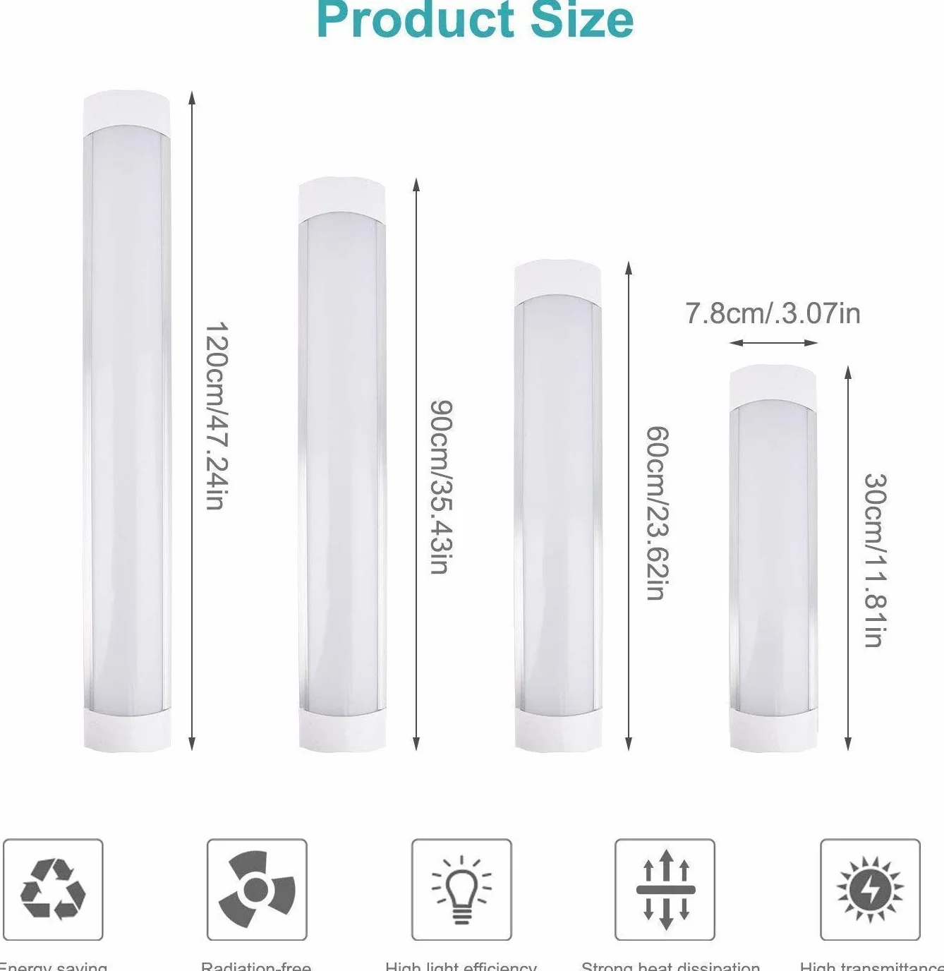 Sararoom Lampa LED do wilgotnych pomieszczeń, 30 cm, 10 W, 1200 lm, lampa sufitowa LED, warsztatowa, rurka, 3000 K, ciepła biel, świetlówka, listwa świetlna do garażu, biura, sypialni, kuchni, piwnicy