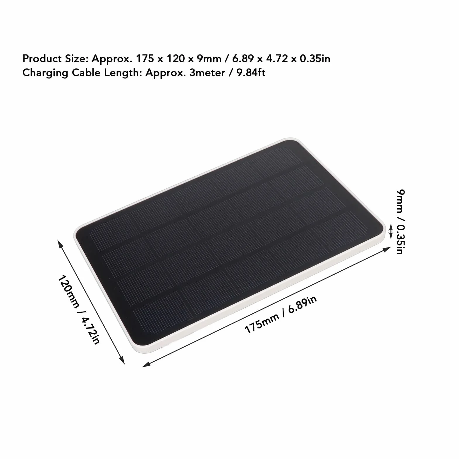 Panel Słoneczny 4W IP65 Do Kamery Bezpieczeństwa Eufycam Essential Spotlight XL Spotlight Biały