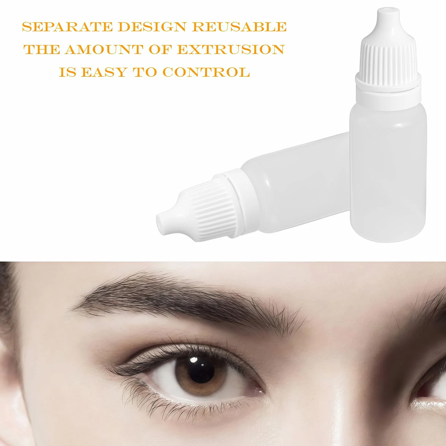 Butelka z tworzywa sztucznego na krople do oczu 20 ml biała 50 sztuk z zakrętką i pokrywką dozującą