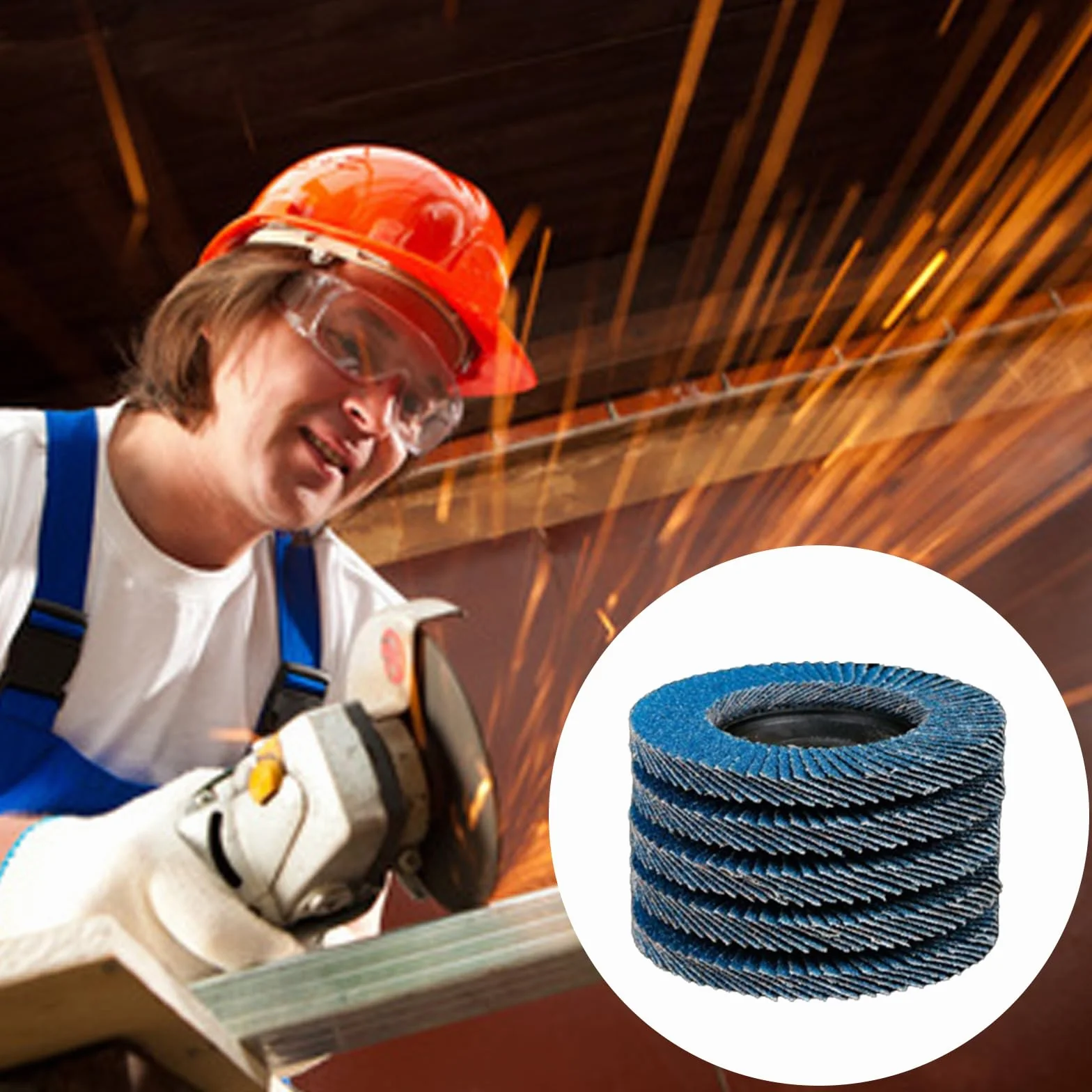 12 sztuk krążków wachlarzowych, ściernych, ściernych, 75 mm, ziarnistość 120, tarcza lamelowa, do metalu, stali, drewna, tarcza szlifierska, mop szlifierski, płyta do szlifowania, kolor niebieski