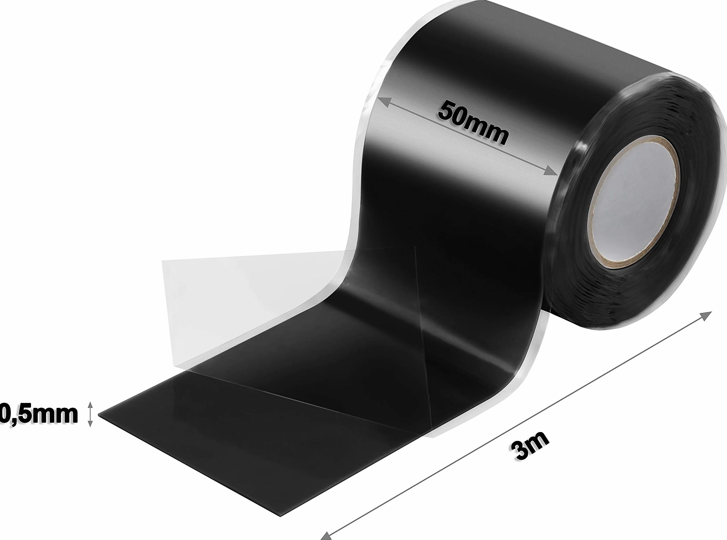 Poppstar samowulkanizująca taśma silikonowa, 3 m x 50 mm, izolacyjna i uszczelniająca (woda, powietrze), niebieska, 1 rolka