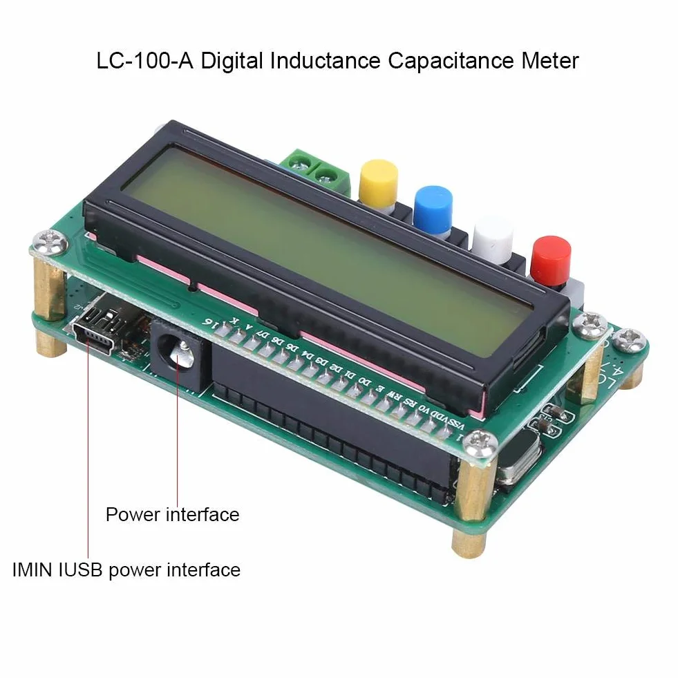 LC-100-A Miernik pojemności Cyfrowy o wysokiej dokładności Komponenty elektroniczne Miernik pojemności indukcyjności Mini interfejs USB