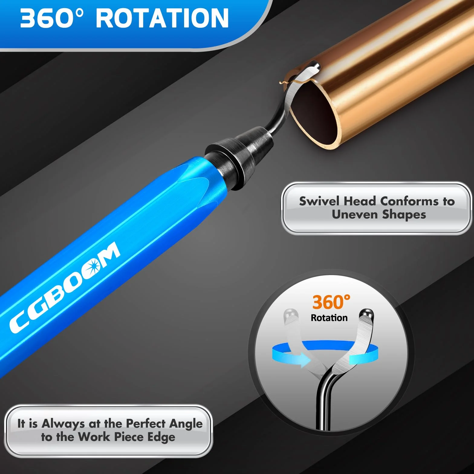 Narzędzie do usuwania zadziorów, Burr Remover z 20 ostrzami w 3 modelach, obrotowe ostrza do depilacji 360°, praktycznenarzędzie do aluminium, druku 3D, miedzi i stali metalu, plastiku