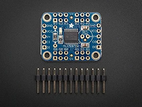 Adafruit 12-kanałowy 16-bit PWM LED Driver – interfejs SPI [ADA1455]