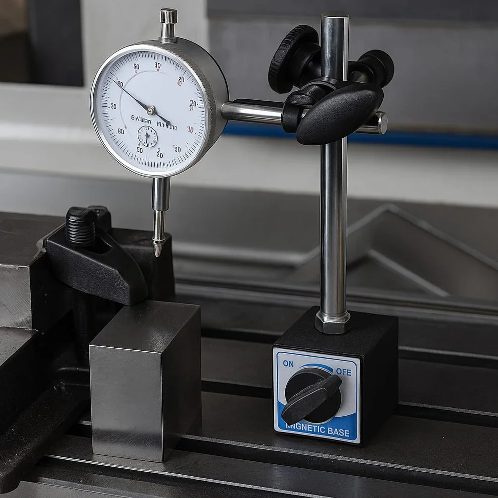 RESSER Statyw Magnetyczny z Czujnikiem Zegarowym 0-100 mm Uchwyt Pomiarowy