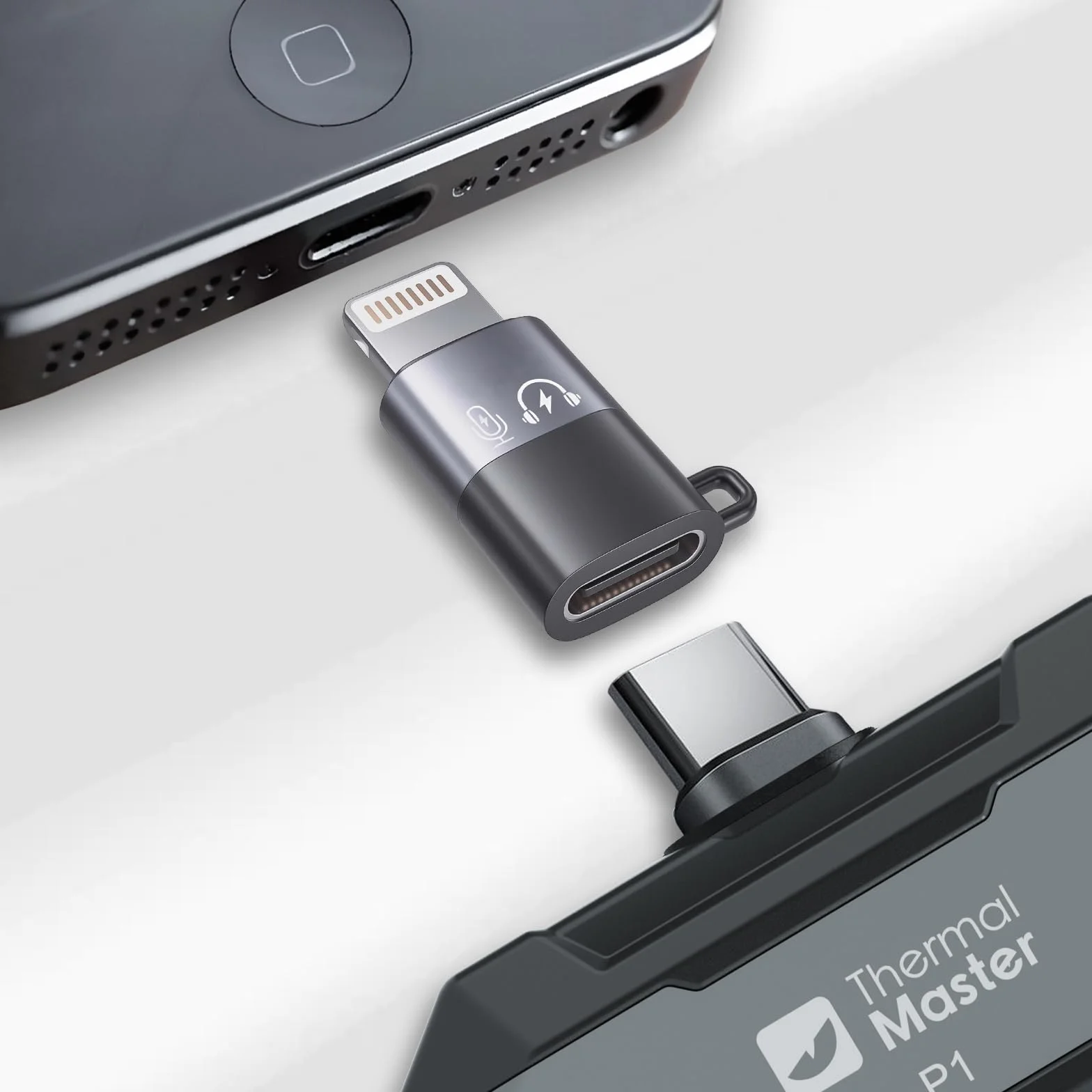 Thermal Master Adapter USB C (żeński) na Lightning (męski) do iPhone 8-14 Adapter typu C na Lightning, kamera termowizyjna P1, nie do ładowania lub przesyłania danych
