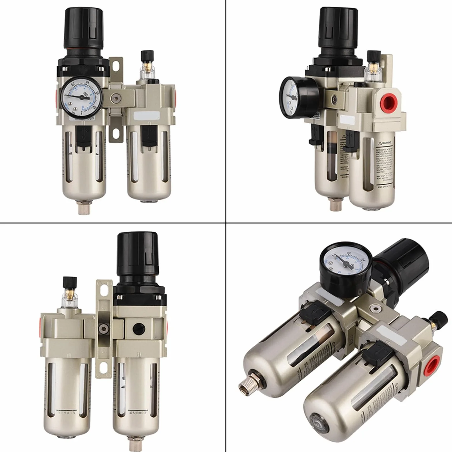 Jednostka konserwacyjna sprężone powietrze, separator oleju Haofy 3/8 '' Oddzielacz wody, regulator sprężonego powietrza do sprężarki sprężonego powietrza, reduktor ciśnienia do regulatora ciśnienia sprężarki, akcesoria do sprężarek powietrza 0,05-0,85 MP
