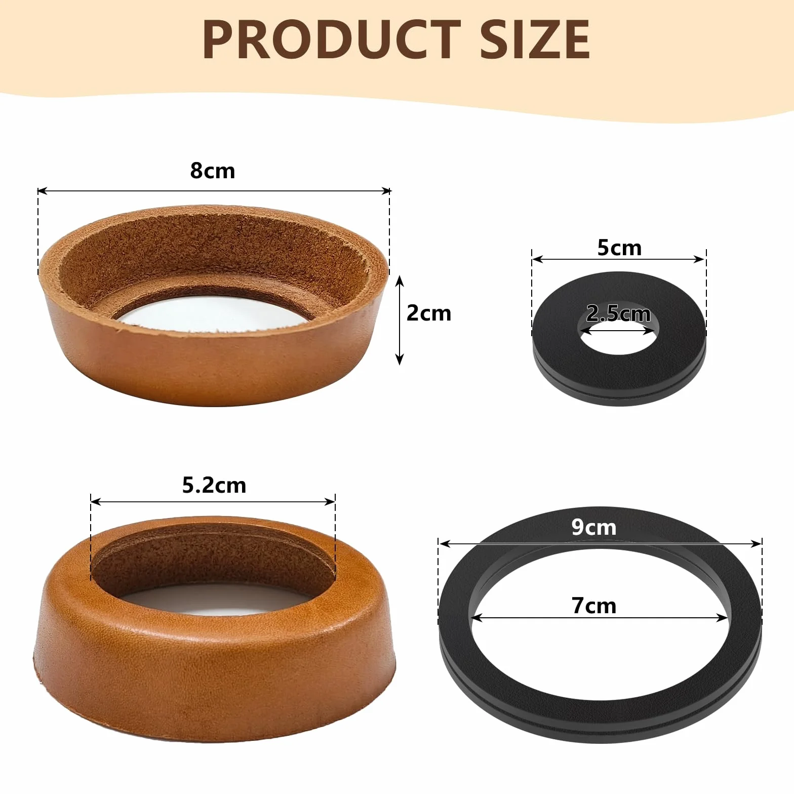 Bellanova 2 szt. Skórzana uszczelka typu 75 do pompy ręcznej, tuleje tłokowe do pompy ogrodowej, części do pompy ręcznej
