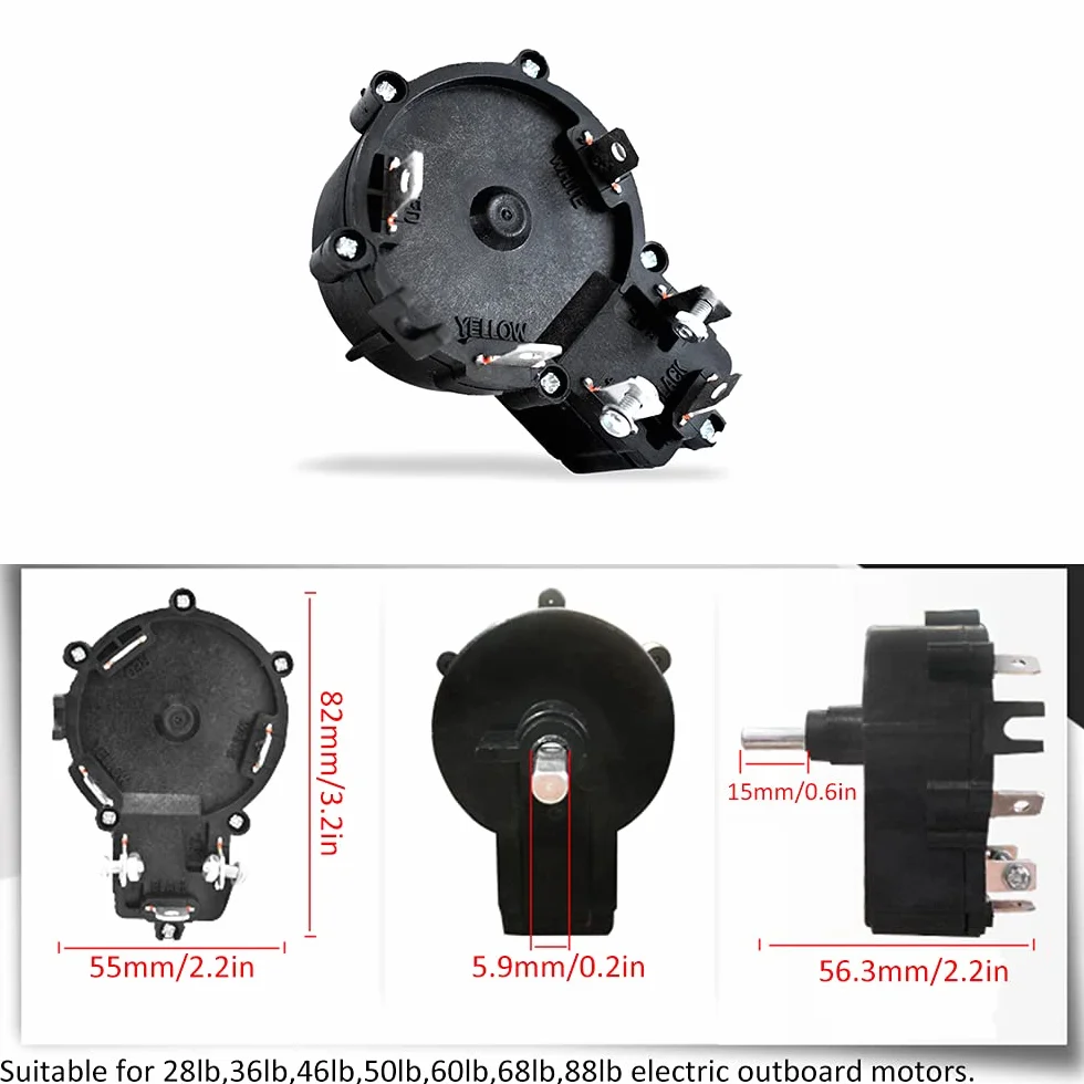 KOCAN 12V elektryczny sterownik silnika zaburtowego Kontroler prędkości śmigła zaburtowego morskiego Pasuje do 28lb 36lb 46lb 50lb 60lb 68lb 88lb Elektryczne silniki zaburtowe, sterownik prędkości zab