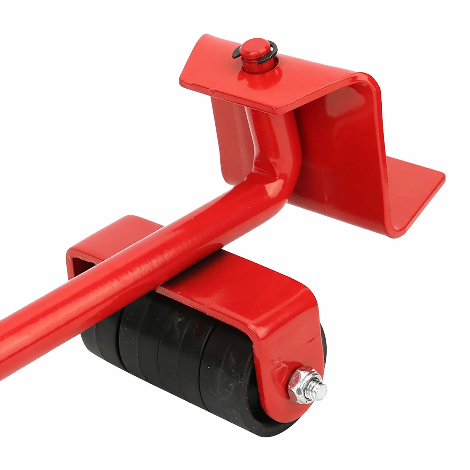 Przenośnik do Mebli o Dużej Wytrzymałości, 4 Rolki, Cicha Praca, Ergonomiczny Uchwyt, Lekki i Przenośny, 1,2 Kg, Czerwony łom, Czerwony Panel, Wózek Meblowy z 5 Kółkami