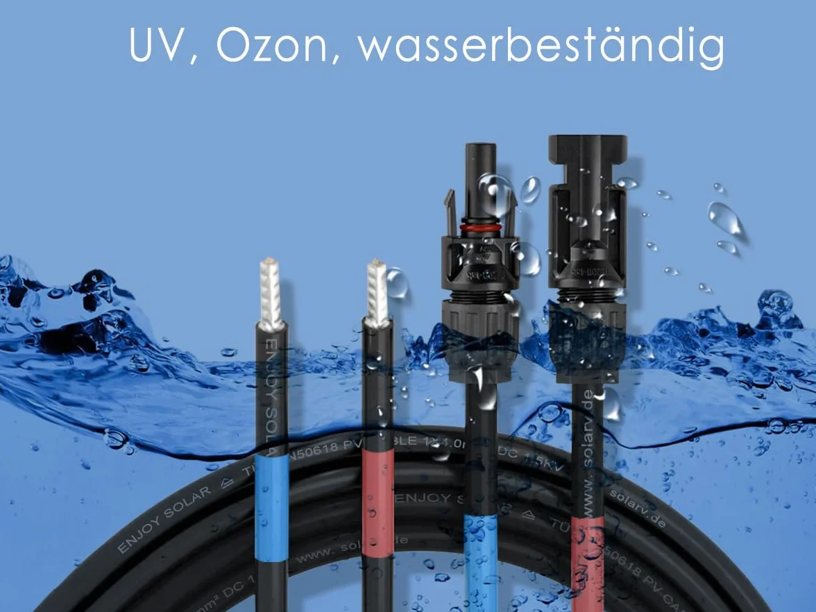 enjoy solar Profesjonalny kabel połączeniowy 4 mm², moduł solarny do regulatora ładowania solarnego, kabel przyłączeniowy 1 m
