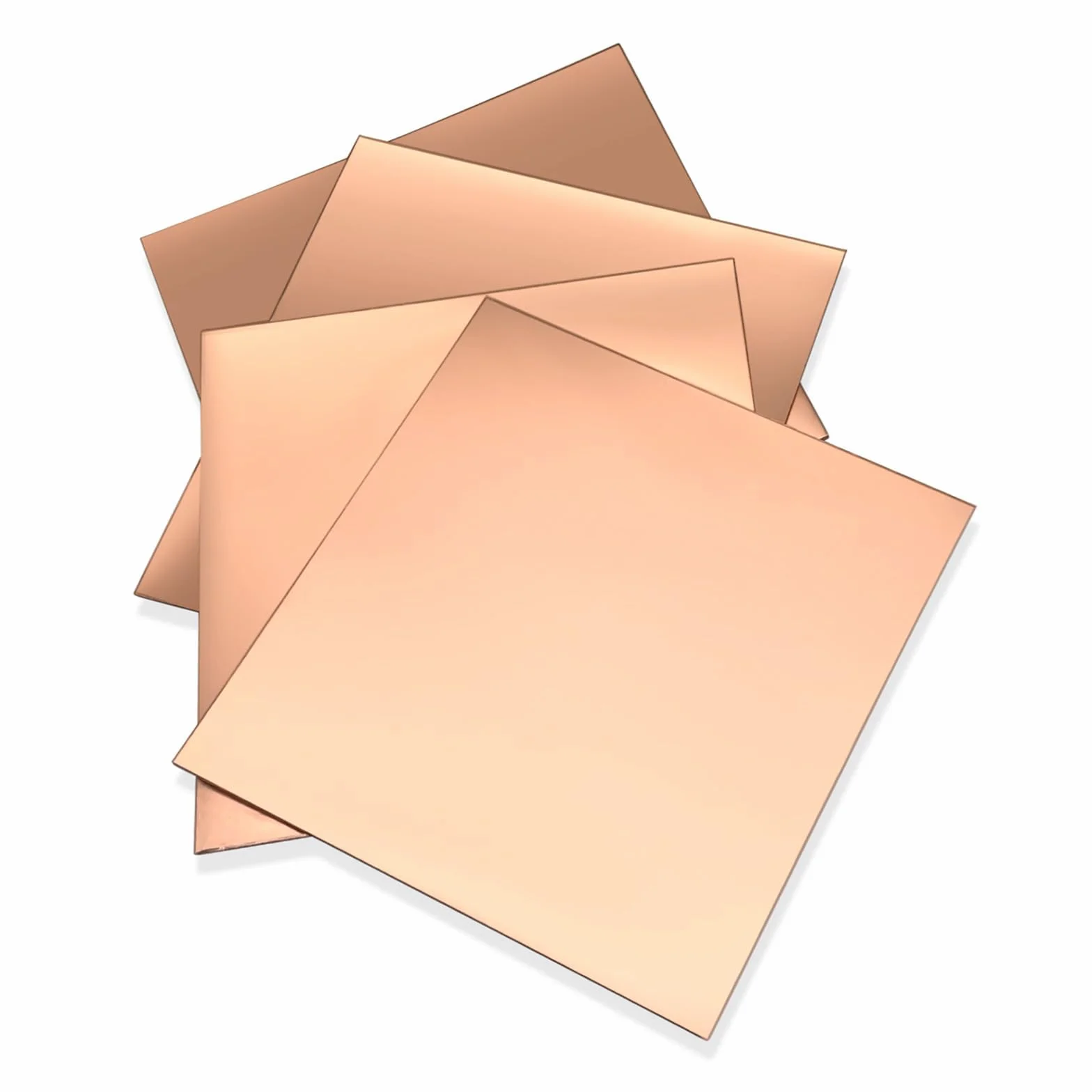 4PCS Czysta Płyta miedziana 10x10cm, 0.5mm grubość, Czystość miedzi 99.9%, kwadrat Czysta Arkusz miedziany Dla biżuteria DIY Rzemiosło model malowanie