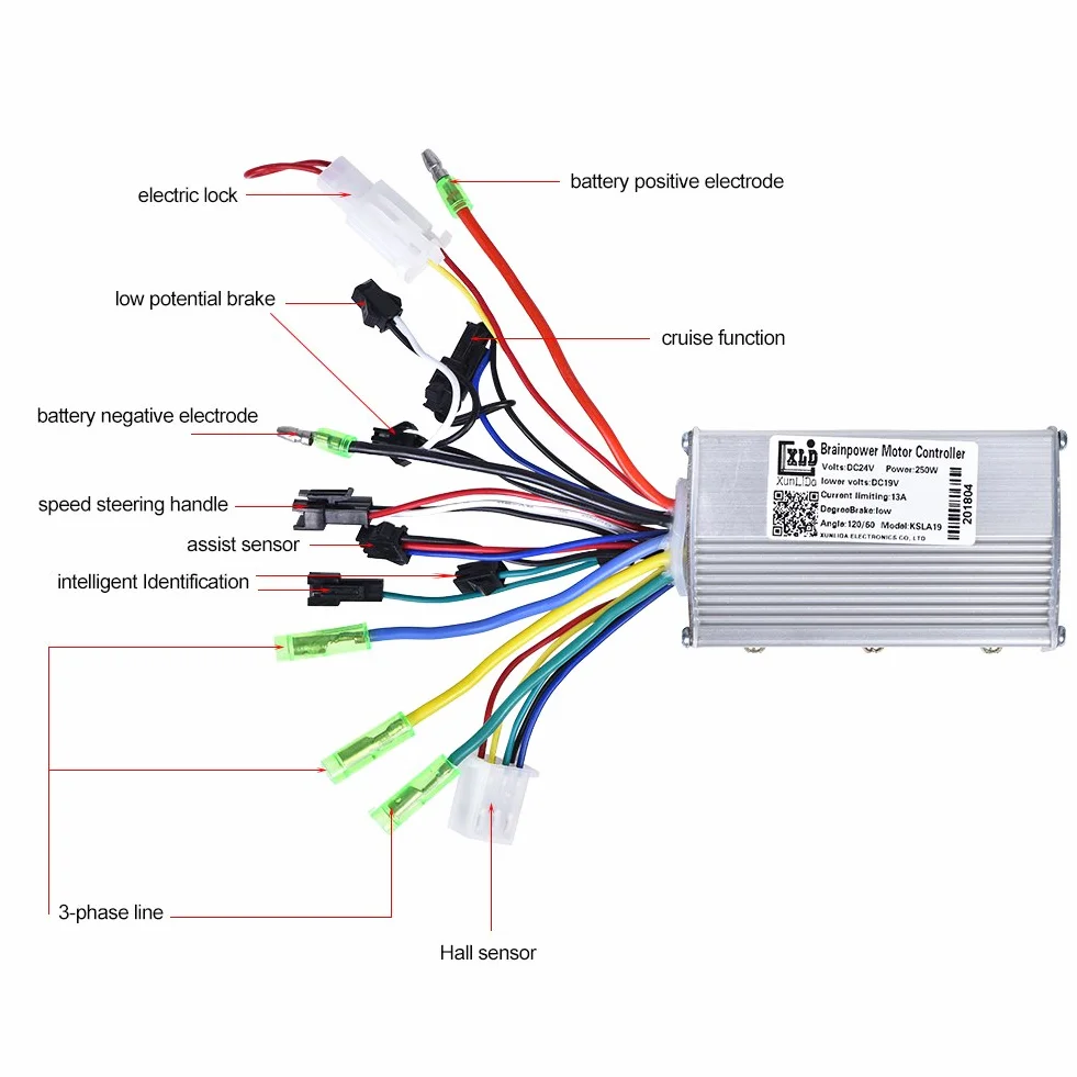 Bezszczotkowy sterownik silnika 24 V 250 W do roweru elektrycznego, hulajnogi elektrycznej