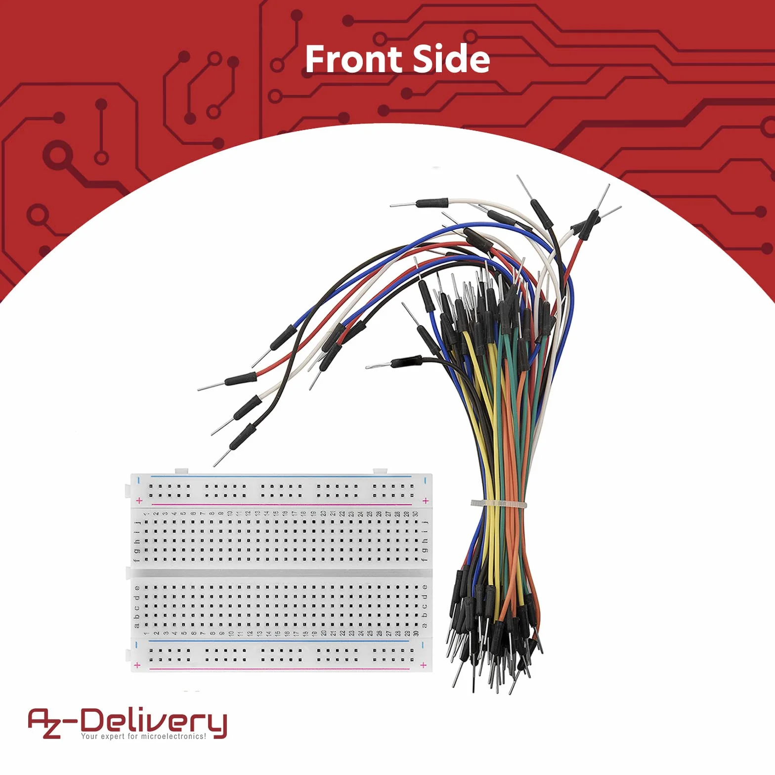 AZDelivery 3 x Breadboard Kit 65pcs Jumper Wire Cable M2M Mini Breadboard 400 Pins Arduino Raspberry Pi