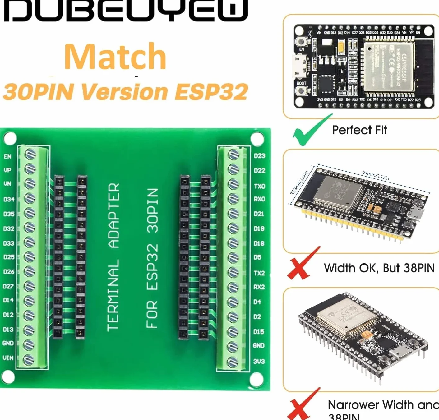 ESP32S ESP32 Płyta rozwojowa 2.4GHz Dual-Mode WiFi+ Bluetooth Dwurdzeniowy mikrokontroler 30-pin
