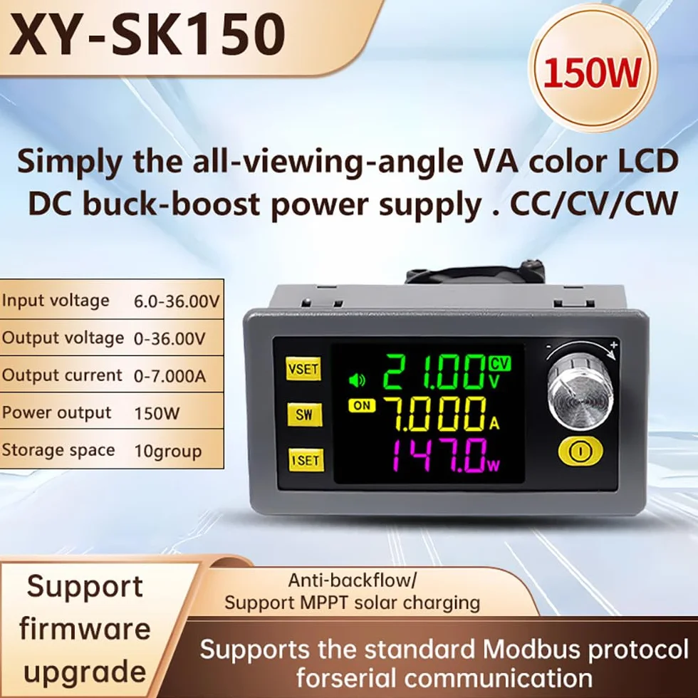 DC regulowany przetwornik Buck-Boost regulator napięcia DC6-36V 150W sterowanie numeryczne napięcie podnoszenia,stałe napięcie stały prąd moduł ładowania solarnego wyświetlacz LCD