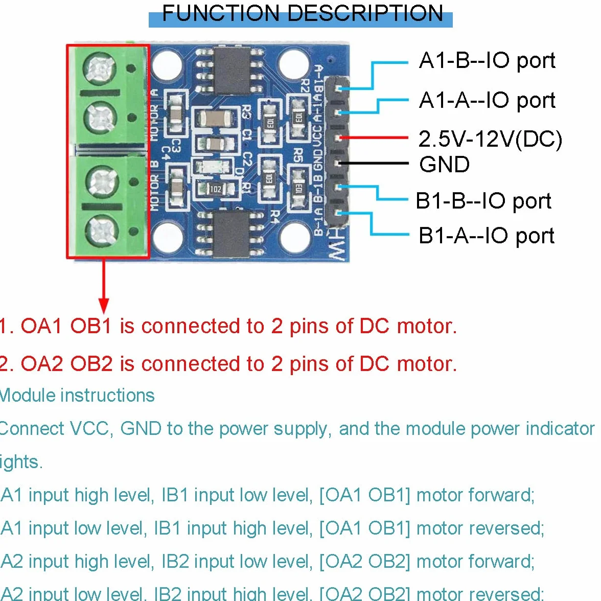 2 sztuki sterowników silnika HG7881 800 mA Dual DC sterownik Board z kablem DuPont do jednoczesnego napędu 2 silników prądu stałego lub 1 4-przewodowego 2-fazowego silnika krokowego