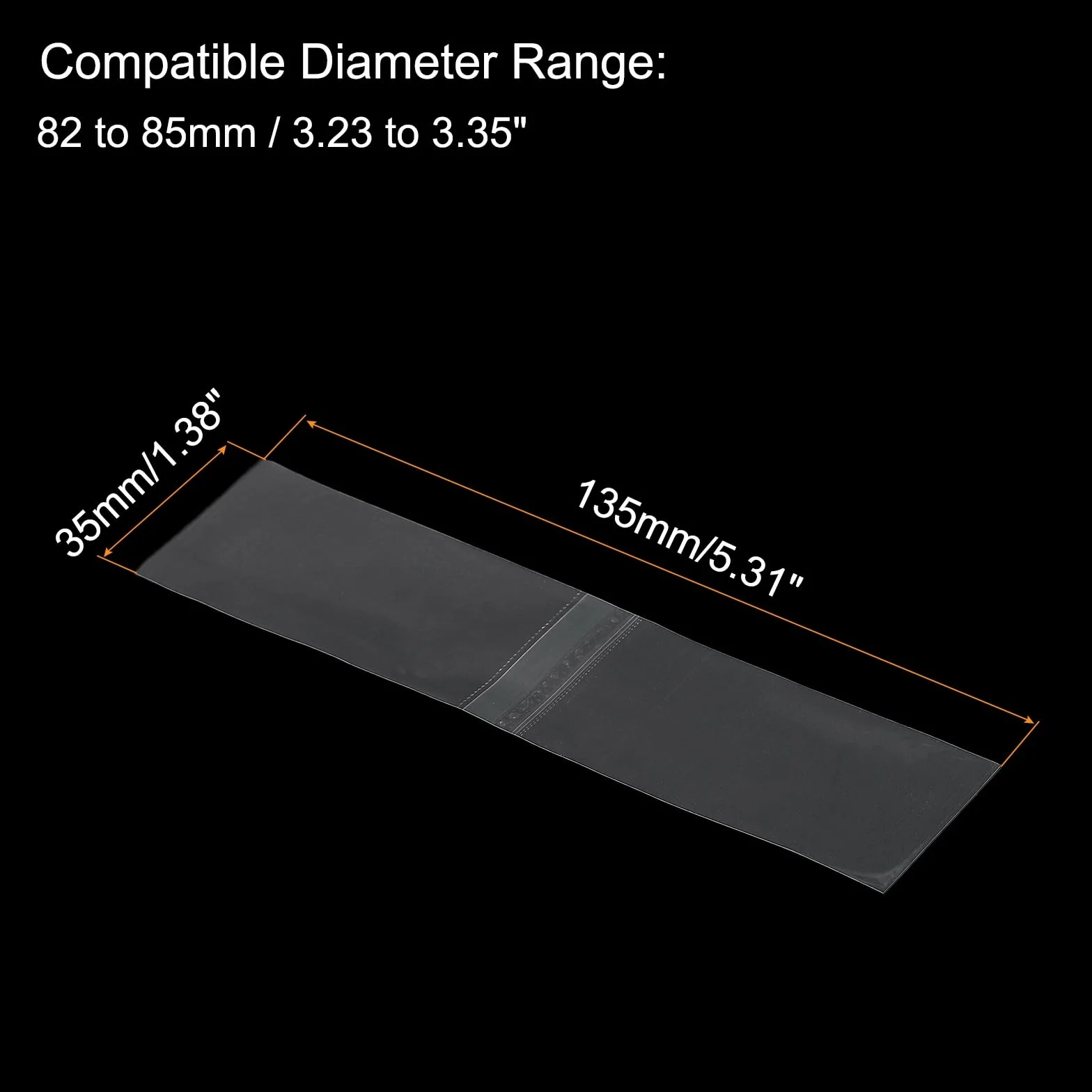PATIKIL 135x35mm PVC perforowane opaski termokurczliwe 500 sztuk folii termokurczliwej do butelek przezroczyste