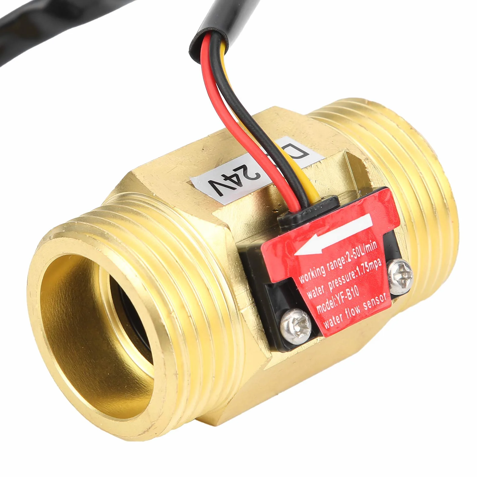 Czujnik przepływu wody G1in, turbinowy licznik DC 24 V 2~50 l/min YF-B10
