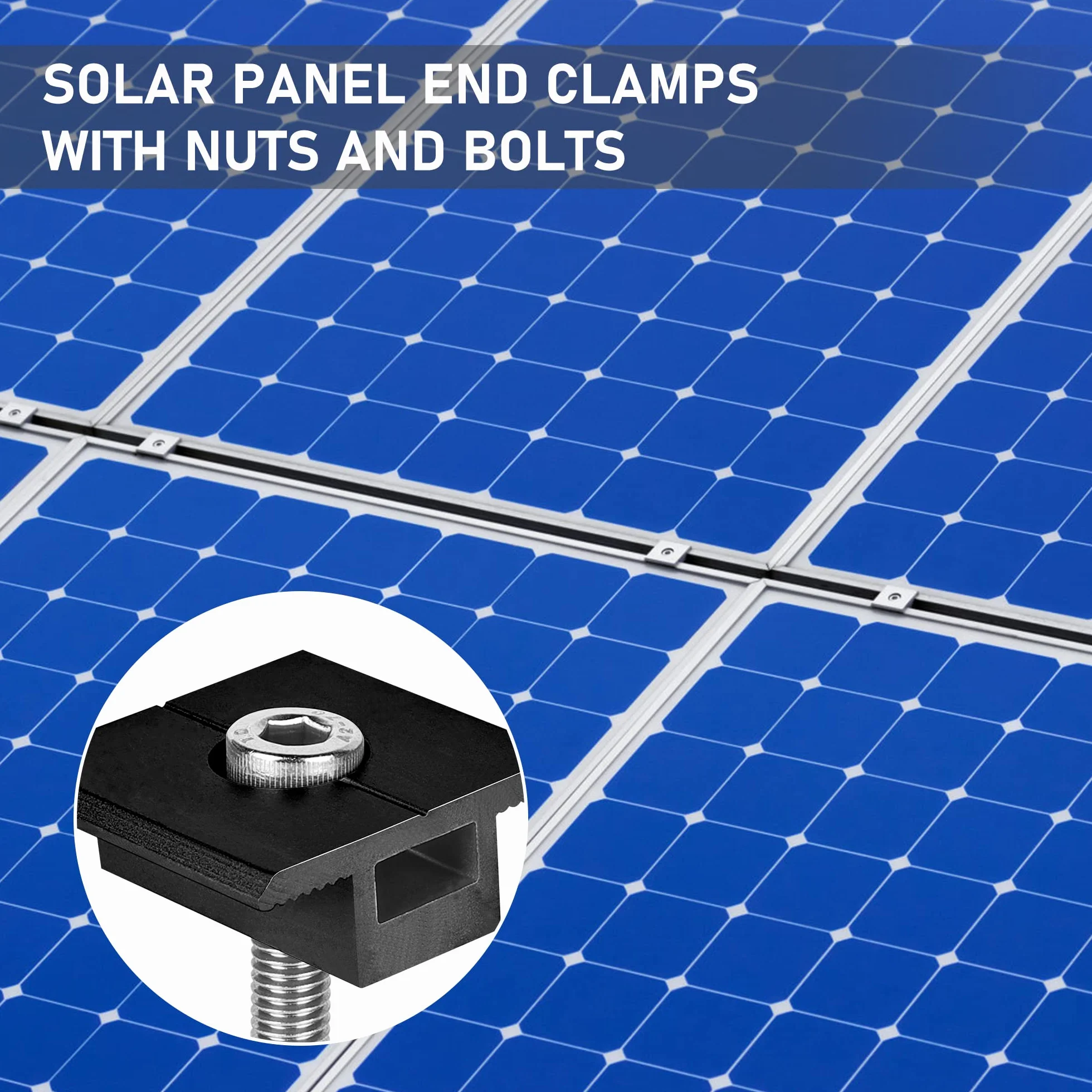 Uchwyt do modułu solarnego zacisk środkowy 30 mm czarny 10 sztuk