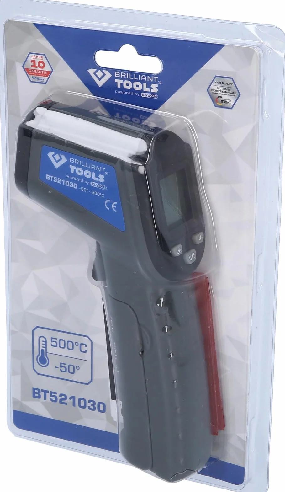 BRILLIANT TOOLS BT521030 Pirometr laserowy, -50° - 500° [Powered by KS TOOLS]