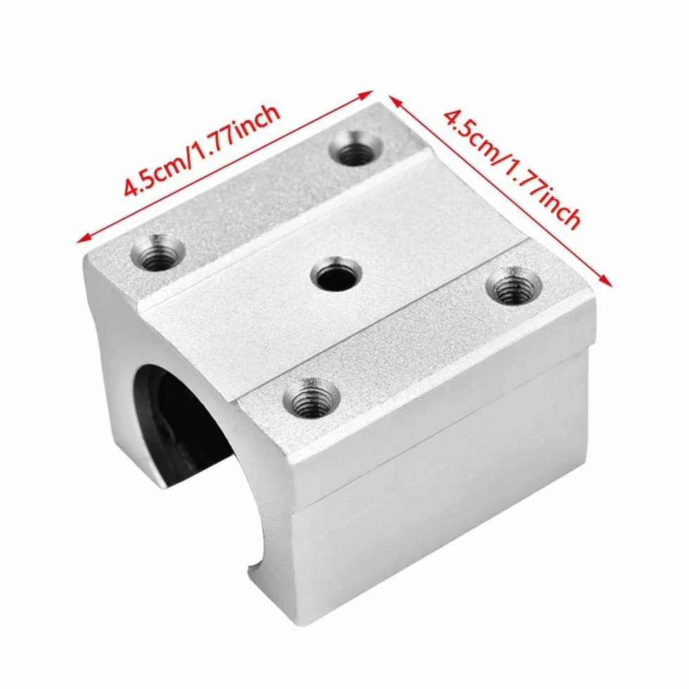 Suwak liniowy do łożysk, przesuwny blok, 4 sztuki, SBR16UU 16 mm, aluminiowy, otwarty liniowy, do CNC, itp., wysoka twardość i niski poziom hałasu, 4,5 x 4,5 x 2 cm