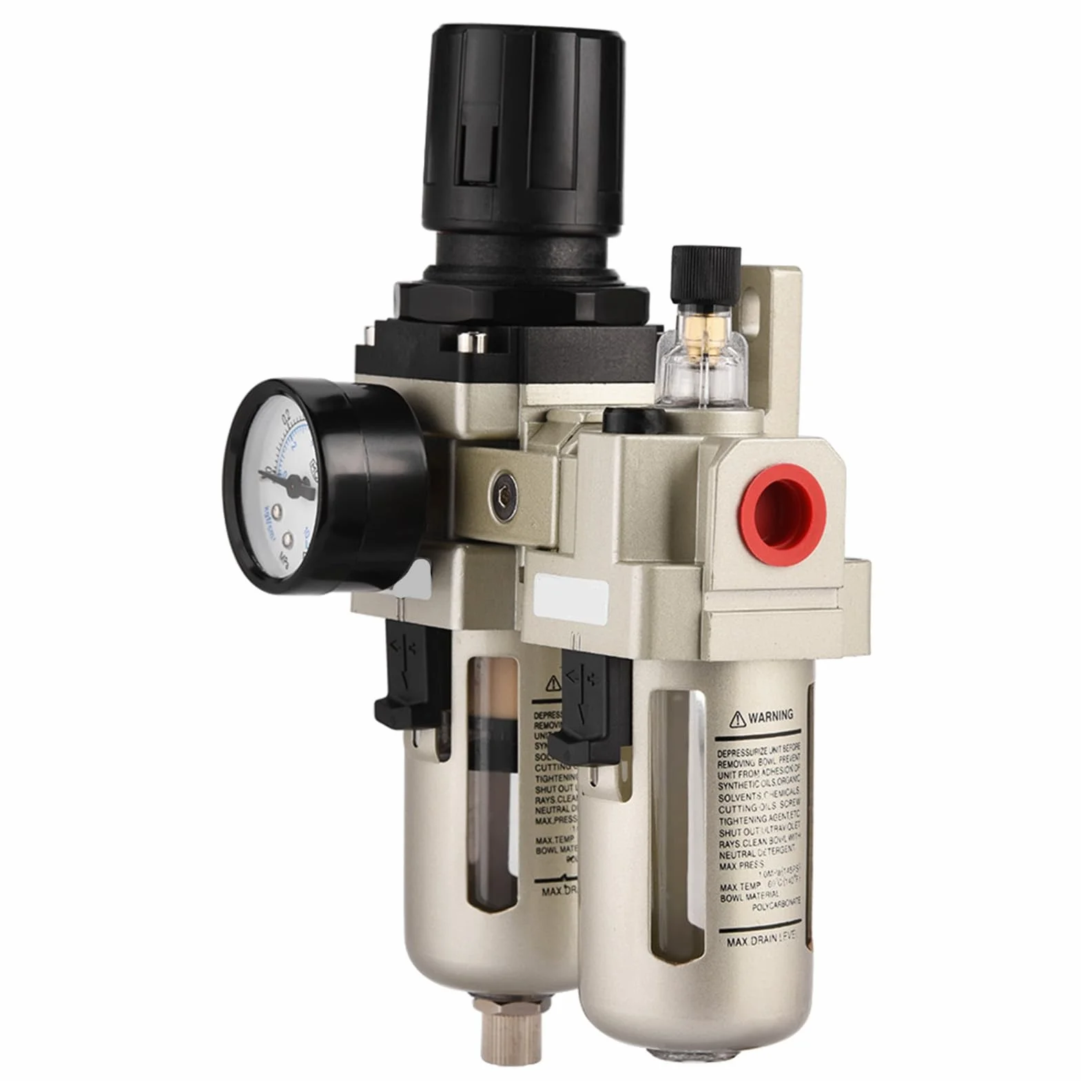 Jednostka konserwacyjna sprężone powietrze, separator oleju Haofy 3/8 '' Oddzielacz wody, regulator sprężonego powietrza do sprężarki sprężonego powietrza, reduktor ciśnienia do regulatora ciśnienia sprężarki, akcesoria do sprężarek powietrza 0,05-0,85 MP