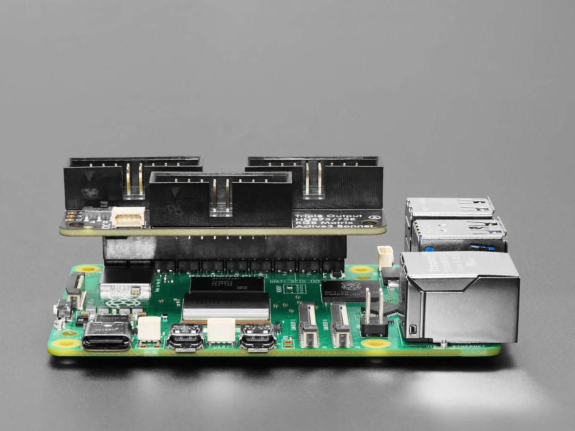 Adafruit Potrójna Matryca LED HUB75 na Raspberry Pi 6358