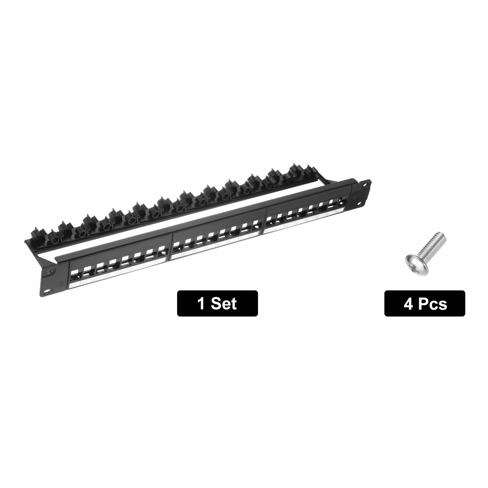 QUARKZMAN 1U Blank Key Stone Sieć 24-portowa patchPanel krosowy 19 cali Rack & montowany na ścianie Patch Bay z zarządzaniem kablami do serwerów sieci, usługi wielu terminali zarządzanie kablami