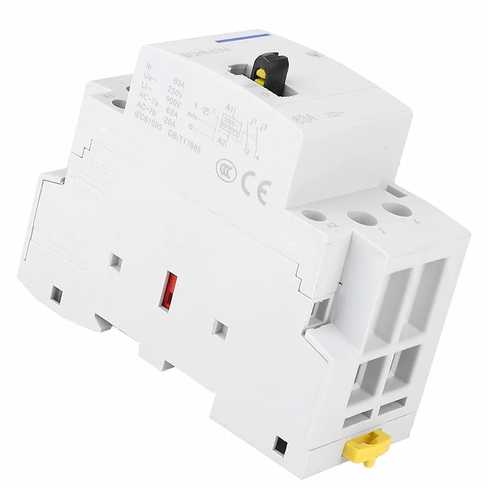 BCH8-63M Stycznik AC 230V 2P 63A 2NO Modułowy na Szynę DIN z Ręcznym Przełącznikiem