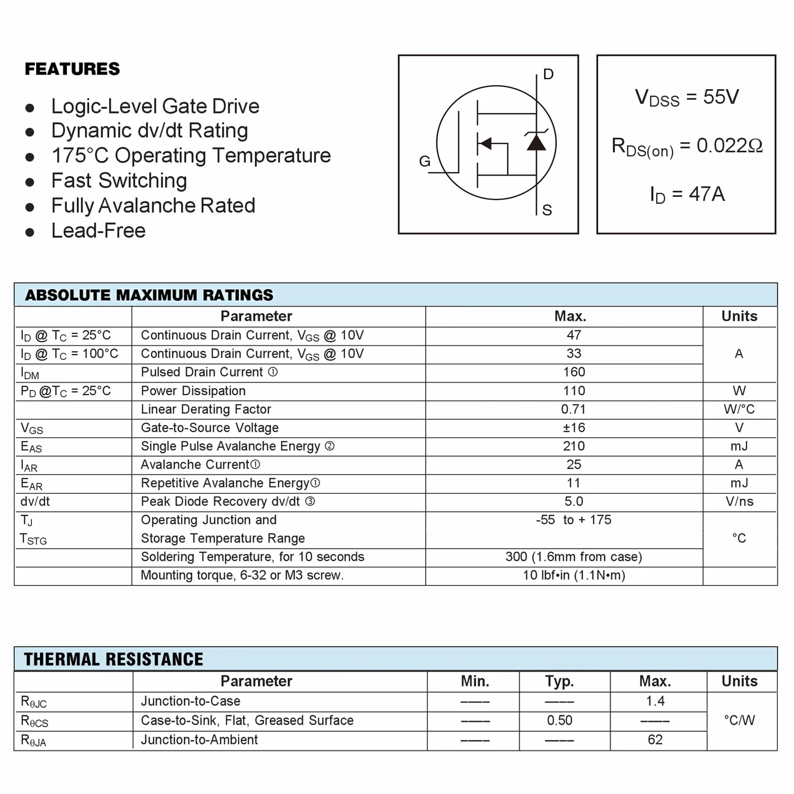 IRLZ44N IRLZ44 IRLZ44NPBF tranzystory MOSFET 47A 55V IRLZ44NPBF N-kanałowy prostownik Mosfets 47 amperów 55 V TO-220
