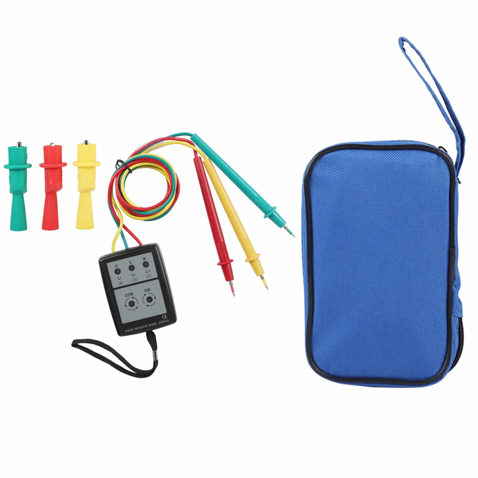 Detektor SP8030 Tester rotacji kolejności faz 3, wyświetlacz AC 200V-480V z brzęczykiem LED
