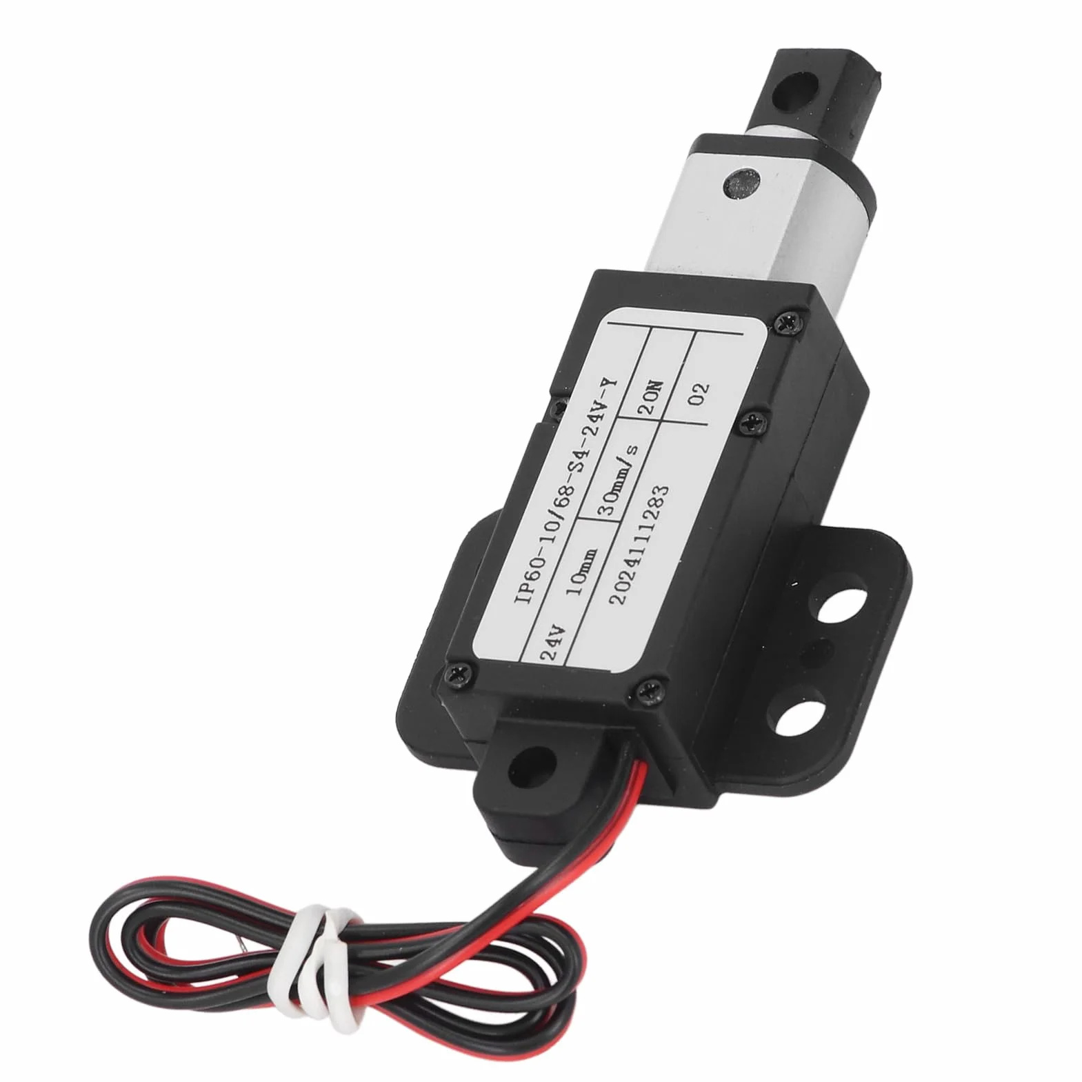 Eujgoov Mini Elektryczny Siłownik Liniowy, Skok 10 mm, Konstrukcja Aluminiowa, Zabezpieczenie Nadprądowe