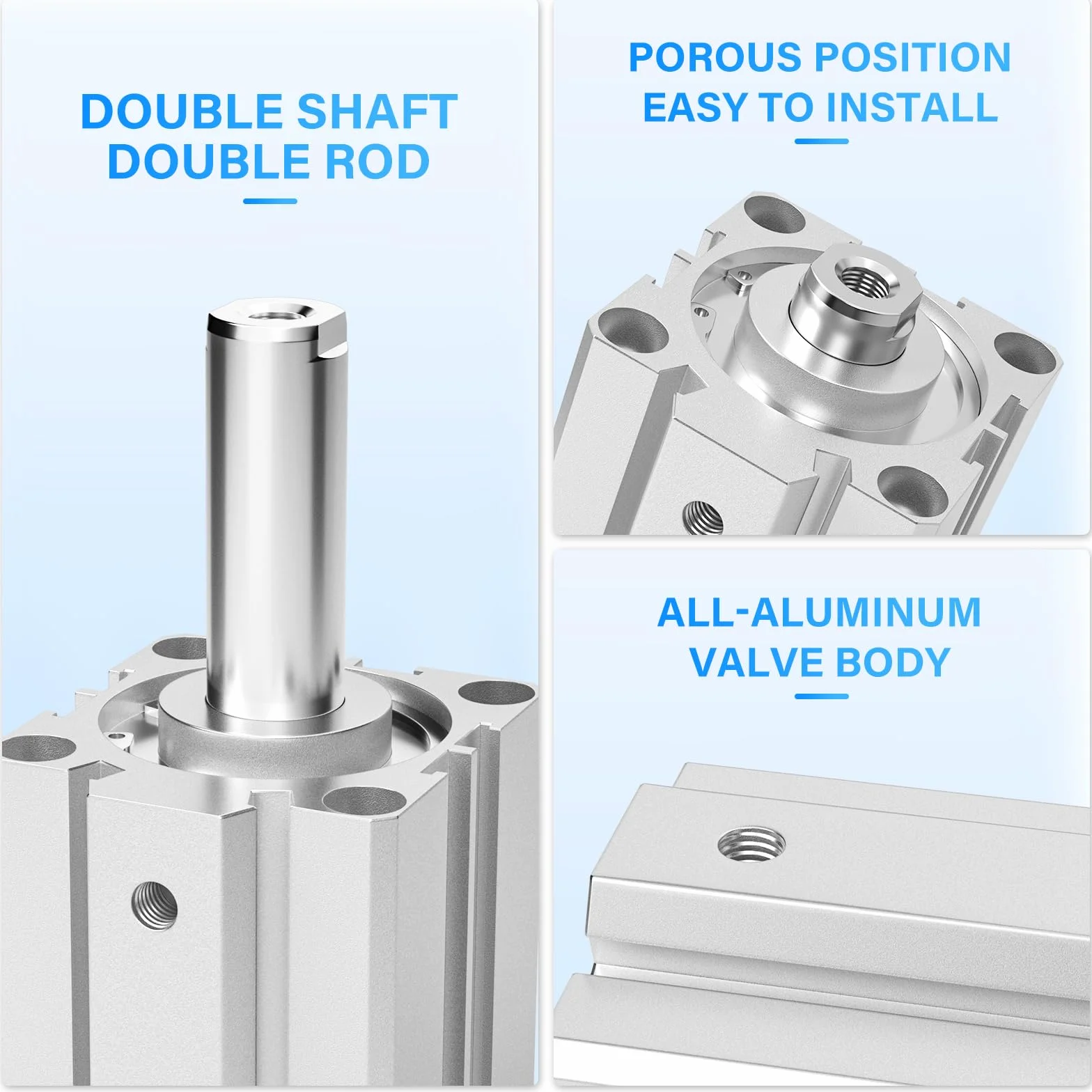 TAILONZ PNEUMATIC Otwór 50 mm, skok 25 mm, pneumatyczny cylinder pneumatyczny z aluminium, pneumatyczny cylinder pneumatyczny SDA50-25