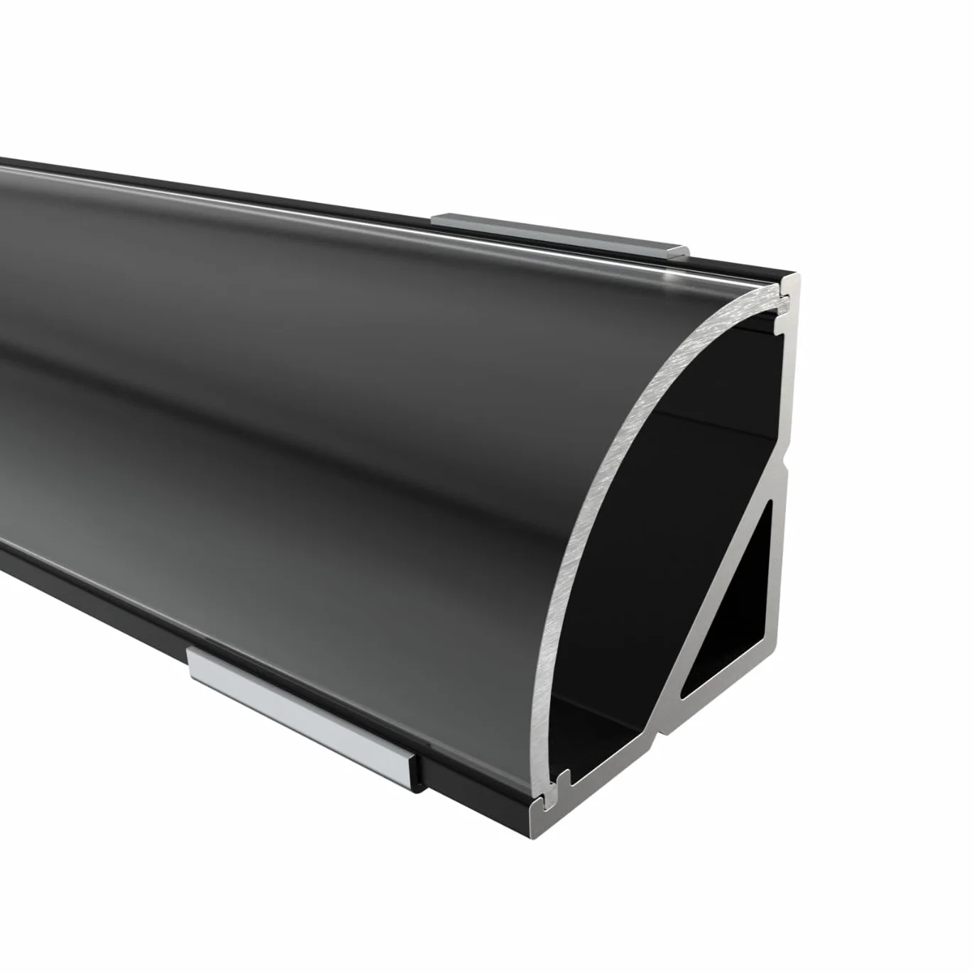 Profil aluminiowy LED czarny – 200 cm – profil narożny – półpokrywa + akcesoria w zestawie – do taśm LED 16 mm – długość 2 m – kompatybilny z Philips Hue – Spree