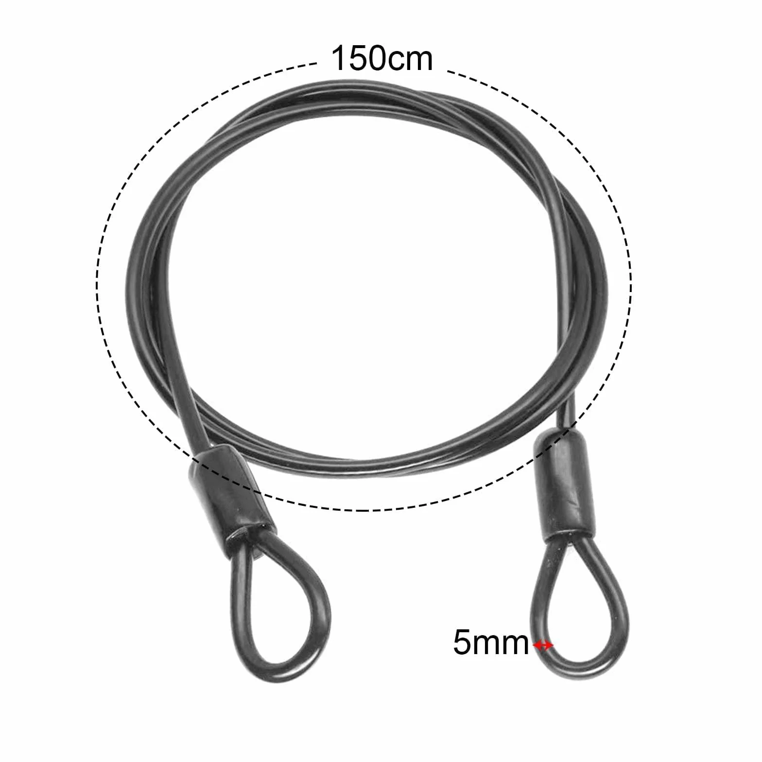 Linka stalowa z oczkami 1,5 m 5 mm do zabezpieczenia przed kradzieżą
