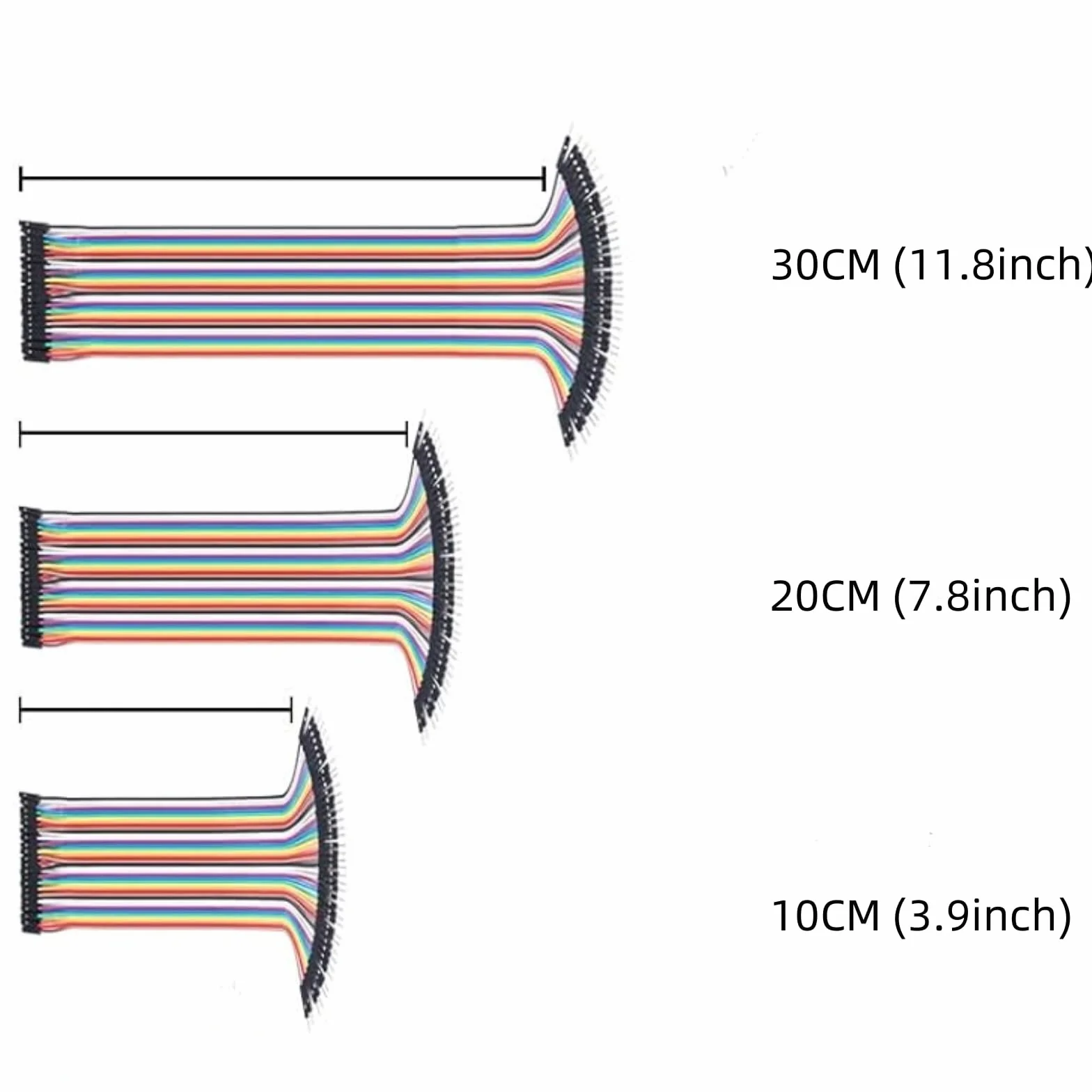 Dupont Line 2 zestawy / 80 szt. 30 cm / 11,8 cala żeński do męskiego przewodu rozruchowego Dupont kabel do samodzielnego wykonania Arduino Raspberry PI