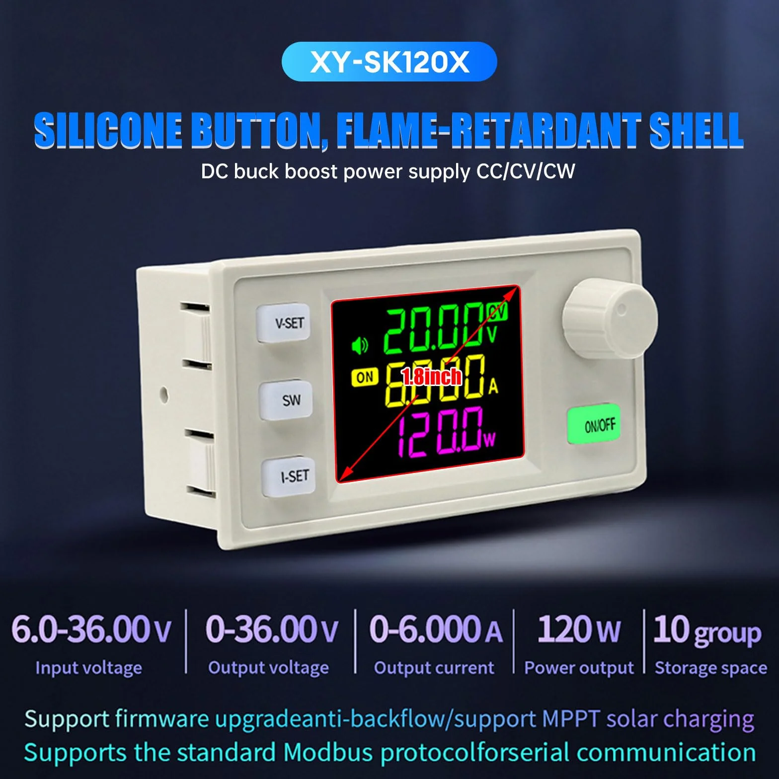 SK120X DC6-36V 120 W 6A Regulowany konwerter Buck-Boost DC Regulowany moduł ładowania słonecznego ze wskaźnikiem klucza